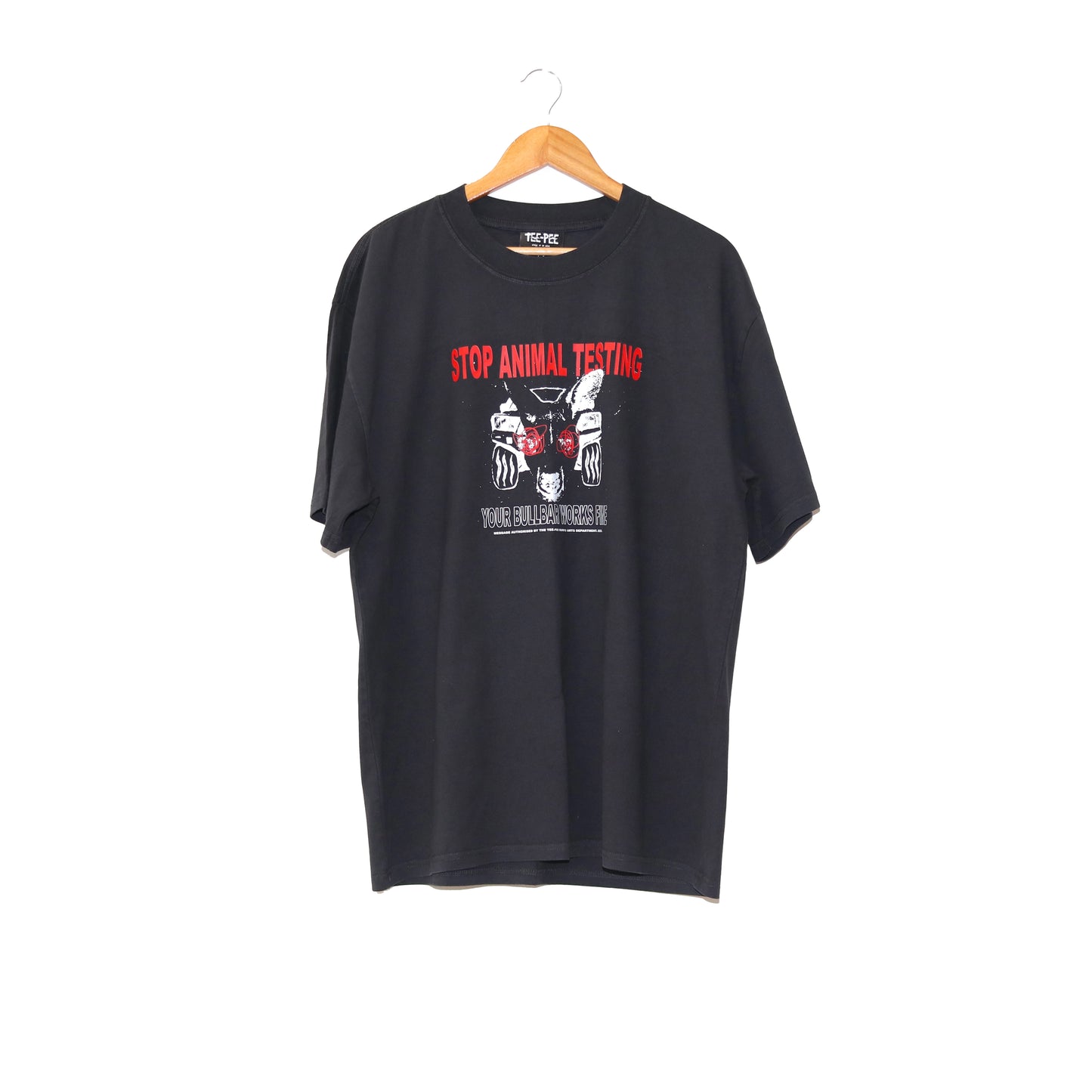 Animal Testing Tee - Faded Black