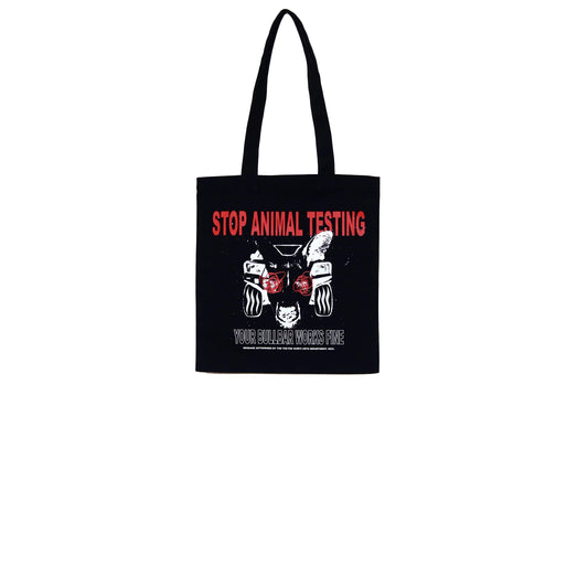 Animal Testing Tote Bag - Black