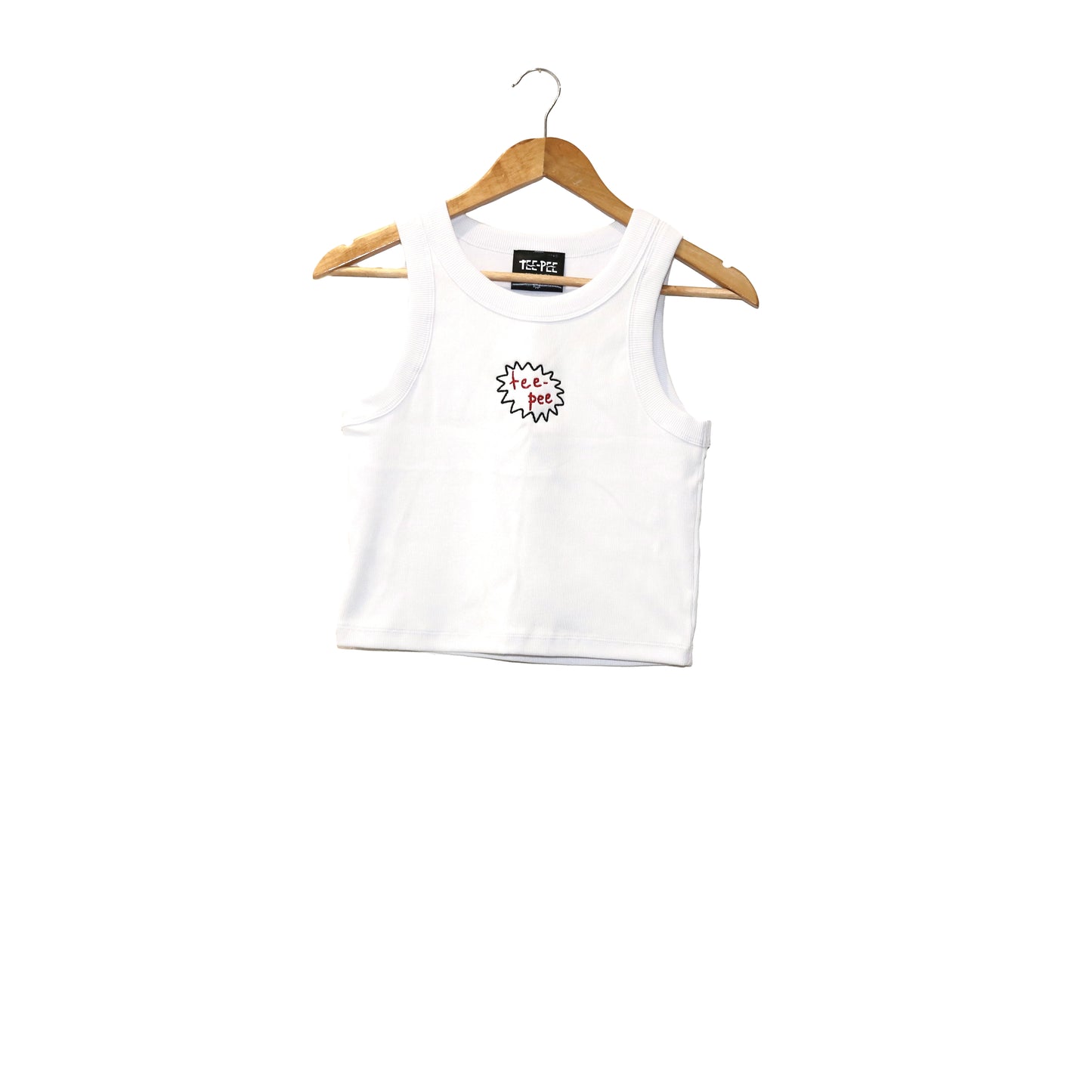 Basic Crop Singlet - White
